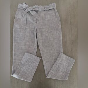 Karl Lagerfeld Gray Textured Tie-Waist Trousers